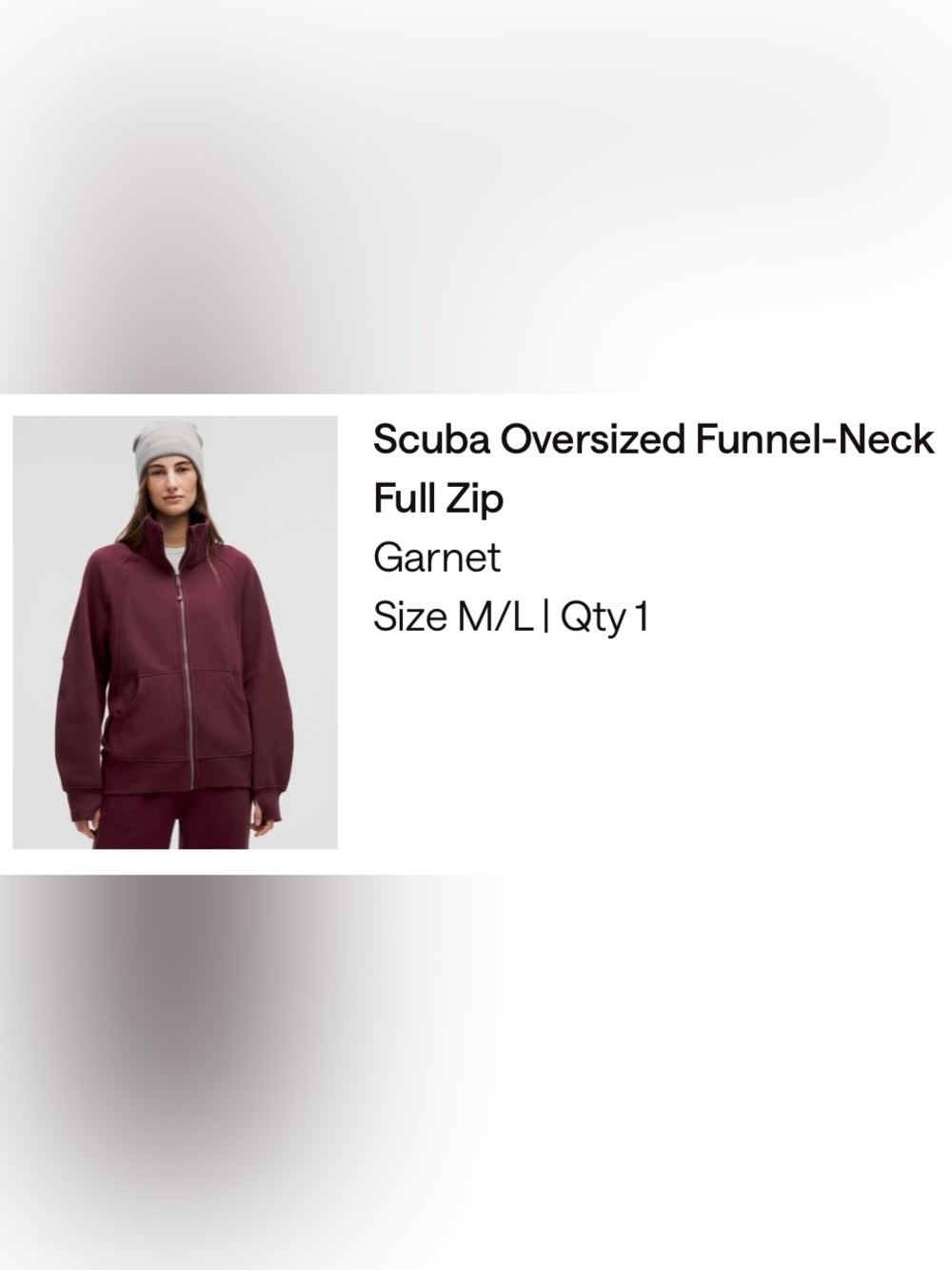 Lululemon Scuba Oversized Funnel Neck- Garnet